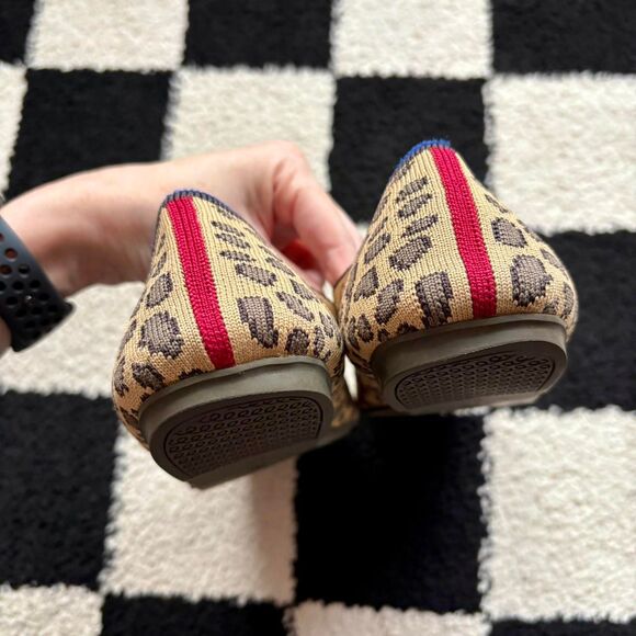 Rothy's The Flat Spotted Leopard Animal Print Round Toe Slip On Ballet Flats 8.5 - Picture 5 of 7